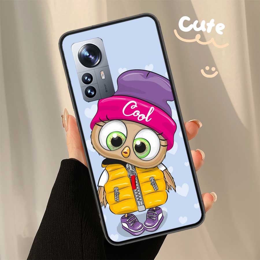 Cute Owl Hearts Lover Christmas Phone Case For Xiaomi Poco X6 X5 X4 X3 GT NFC M4 M5 Pro 5G M3 Mi Note 10 Lite F5 F4 F3 F2 F1 Cap