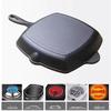 ZISIZ 26cm Cast Iron Striped Steak Frying Pan