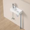 JOMOWN Hand Wash Basin Wall Mount Hand Wash Bowl Mini Type Floor Drain Hand Wash Basin Compact Small Wash Bowl Wall Mounted Wash Basin Ceramic Hand