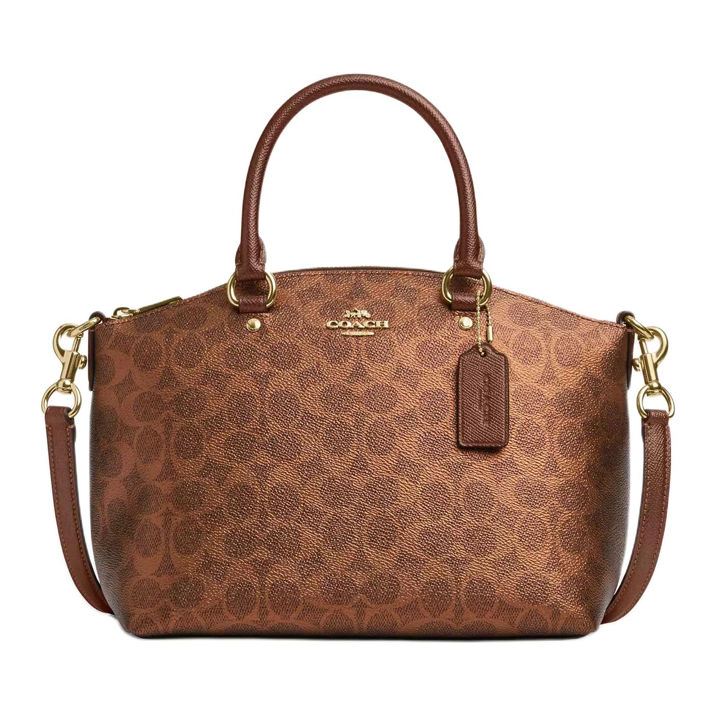 

Coach Sadie Signature 30 Zipper Closure Adjustable Shoulder Strap Iconic Coated Canvas And Crossgrain Leather Tote Bag Large CCM71-IMYGQ Basic Set (Bag+Dust Bag)
