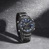 Mens Multifunctional Double-Display Watches Date Stainless Steel Watchband LED Luminous Mode Waterproof Wrist Watch