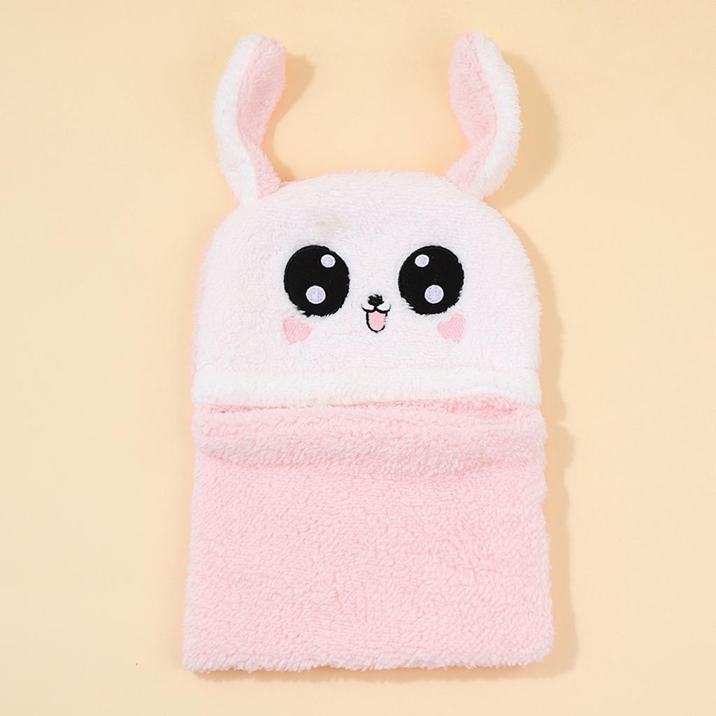 Winter Cartoon Rabbit Coral Velvet Cap Plush Balaclava Kids Caps Double Fleece Baby Scarf Hat Children