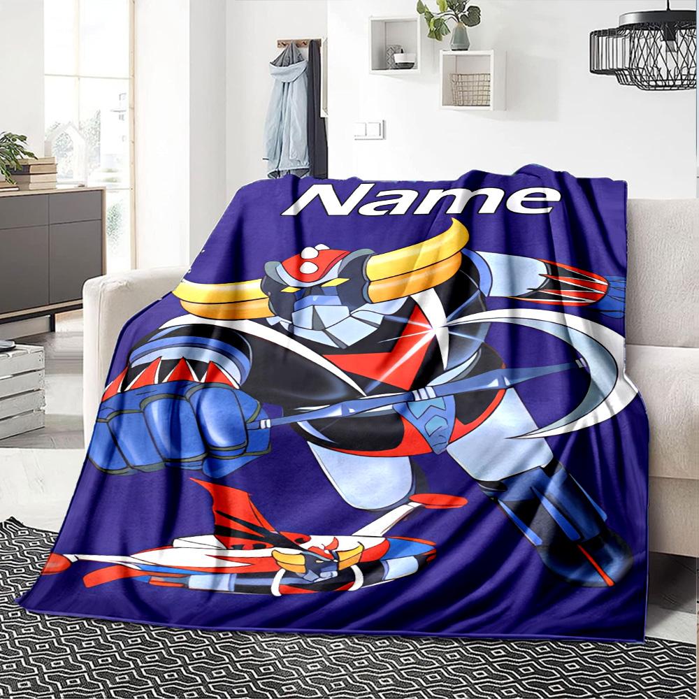 Customiz Name Personality UFO Robo Grendizer Blanket Soft &Warm Sofa Office Bed Travel Lunch Break Blanket, Gift Suitable All Seasons