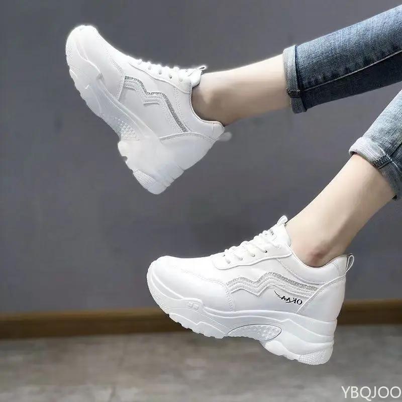 Fashion High Top Women's Sneakers Casual Comfort Vulcanized Shoes Fashion Versatile Leather Shoe Ladies Nonslip Breathable Shoes Zapatos