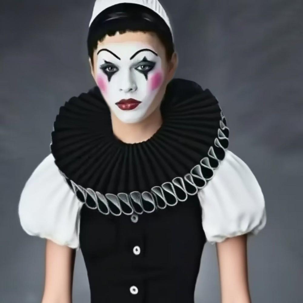 Victorian Costume Circus Clowns Ruff Collar Vintage Renaissance False Collar Collar Accessory