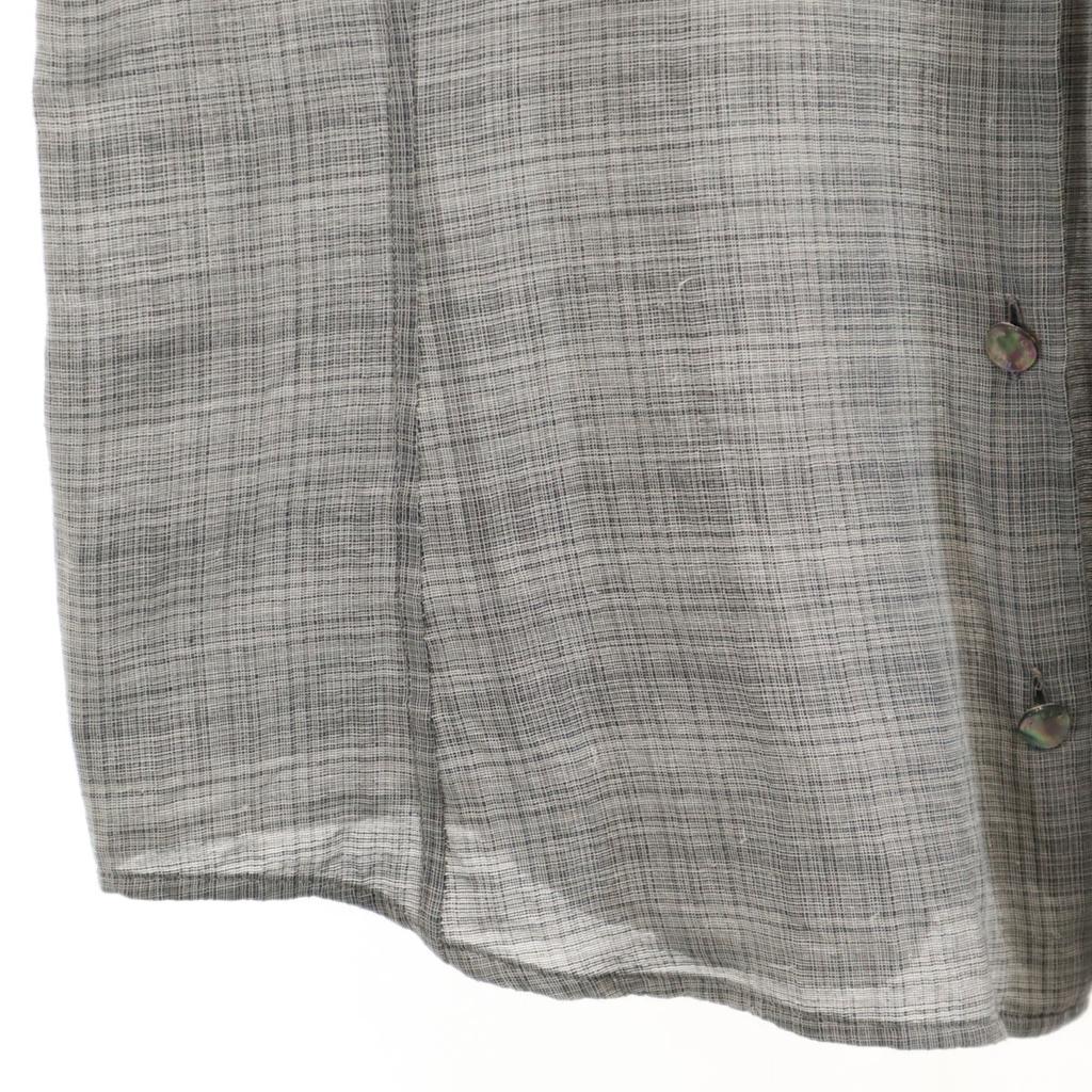 Celine Französisches Seidengemisch Karomuster Kurzarmhemd 42 grau Damen Gebraucht