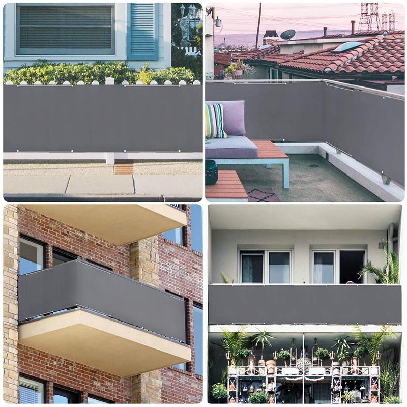 220GSM Gray Balcony Screen Privacy Garden Fence Screen Apartment Terrace Privacy Shield UV-Resistant Fencing Cover For Backyard