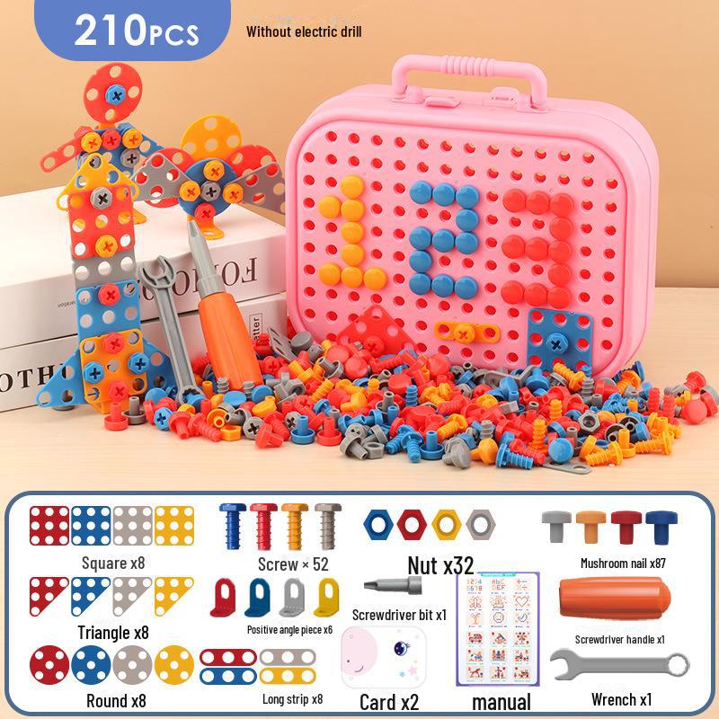 Children's Educational Screw Assembly Toy: Electric Drill & Tool Box for Boys