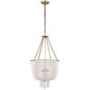 Modern retro round E14 LED living room golden/chrome chandelier transparent crystal lamp wooden bead pearl chandelier