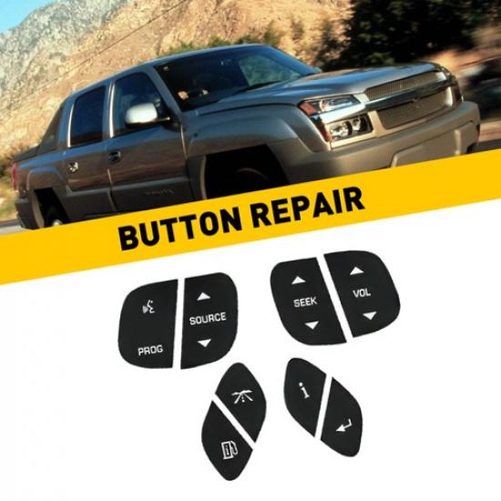 4Pcs Steering Wheel Switch Control Buttons Stickers for Silverado Chevy 1500 GMC