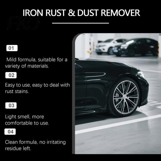 Rust Removal Spray Wheel Remover for Car Rims, 120ml Metal Iron Particle PH Neutral Cleaner with Color Reaction,PH Non-Acid, Restores