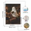 Halloween Diamond Painting Kit Cute Reading Spirit Library Vintage Home Decoration Painting