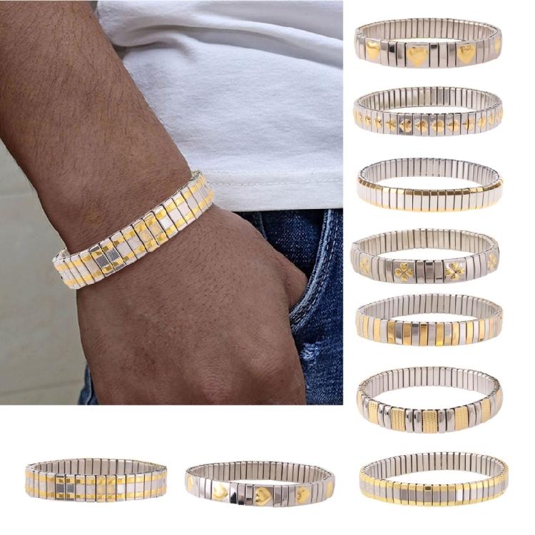 Waterproof Stainless Steel Elastic Stretch Bracelet Bangle For Women Jewelry