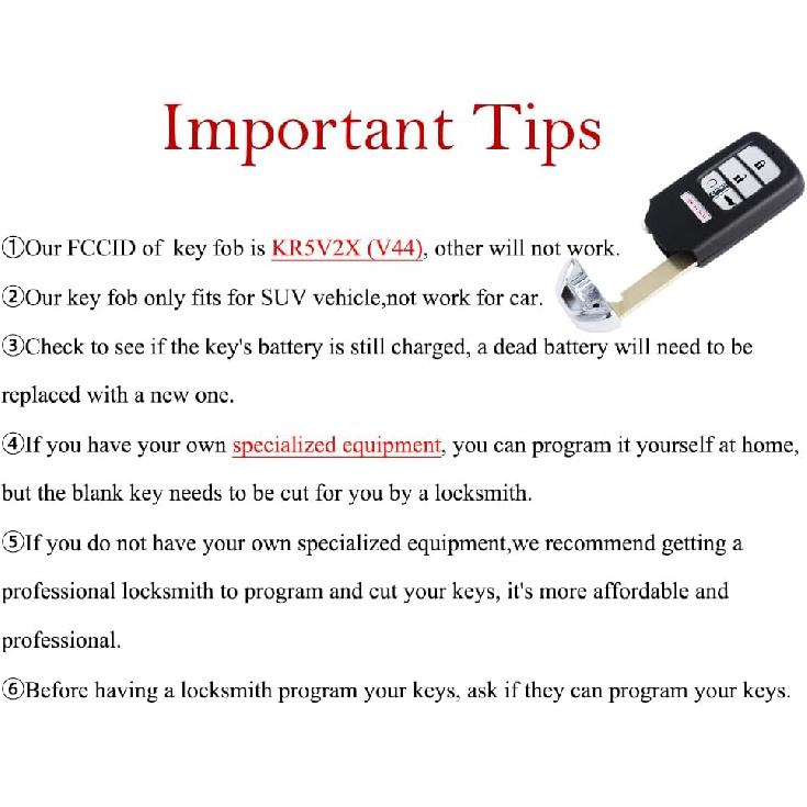 MechanMagic Key Fob Remote Replacement Fits for Honda Civic 2018-/CR-V 2017-/Pilot 2016- KR5V2X(V44) Smart Proximity Keyless Entry Remote Control 47