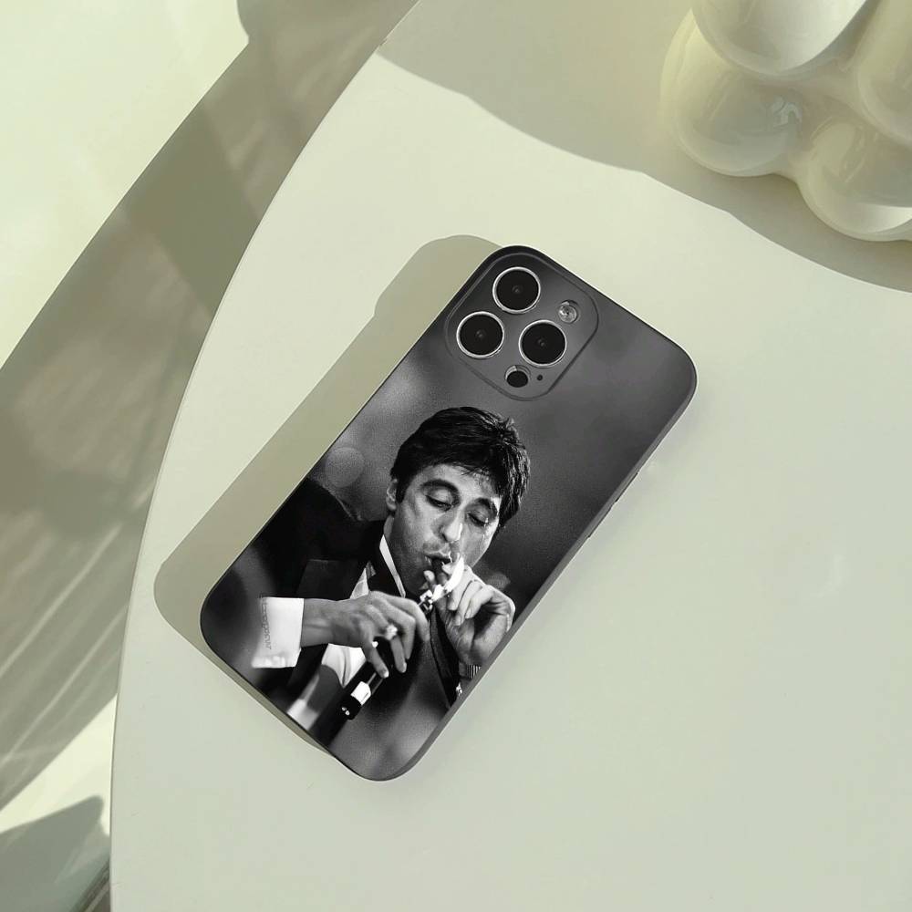S-Scarface-Fashion Hot Phone Case For iPhone 17,16,15,14,13,12,11 Pro Max,16Plus,XS Soft Black Cover