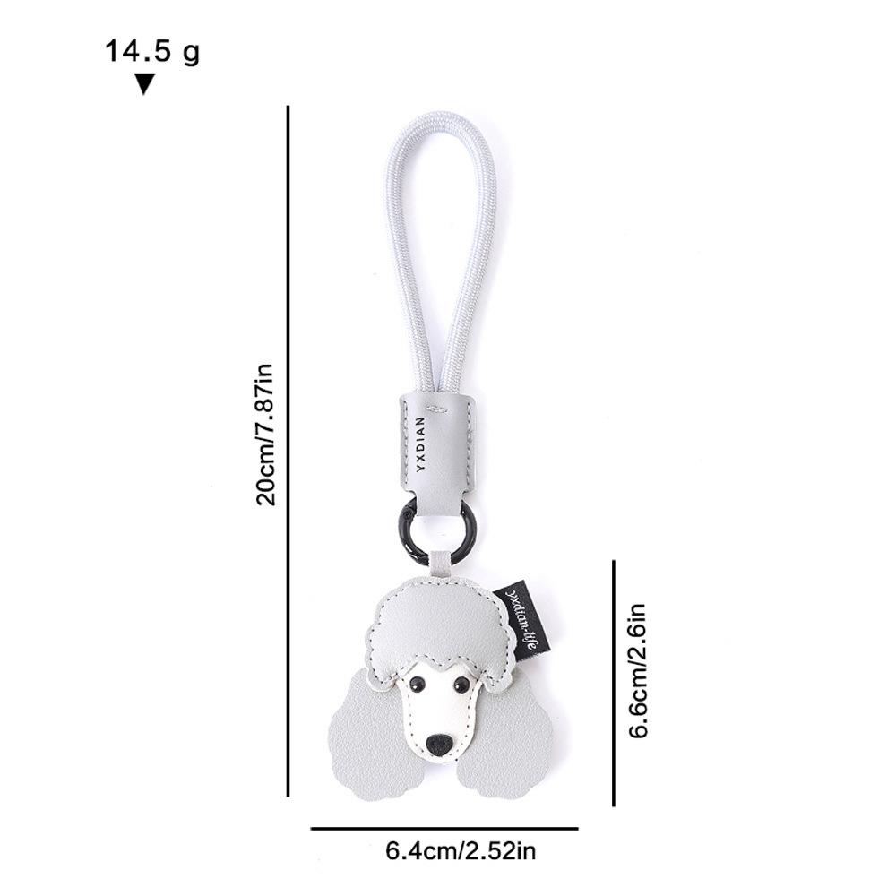 Lovely Puppy Key Chains Durable Strap High Quality PU Cartoon Dog Pendants Woman's Handbag Ornaments