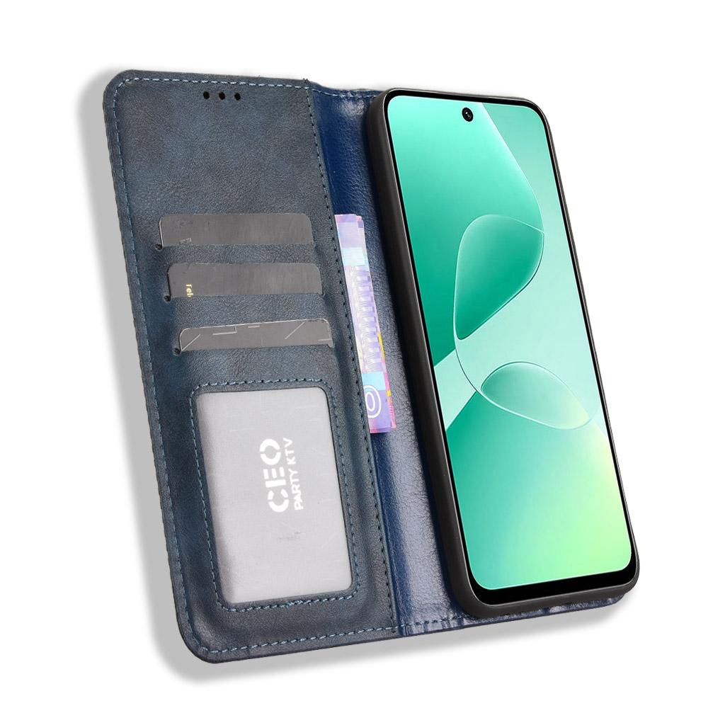 For Infinix Hot 60 5G/60i 4G Leather Case Wallet Stand Retro Texture Phone Cover
