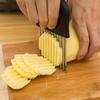2Pcs Stainless Steel Crinkle Cutter for Potatoes Wave Blade Knife for Curly Fries Vegetable Chips Ergonomic Essential Kitchen Tool for French Fries