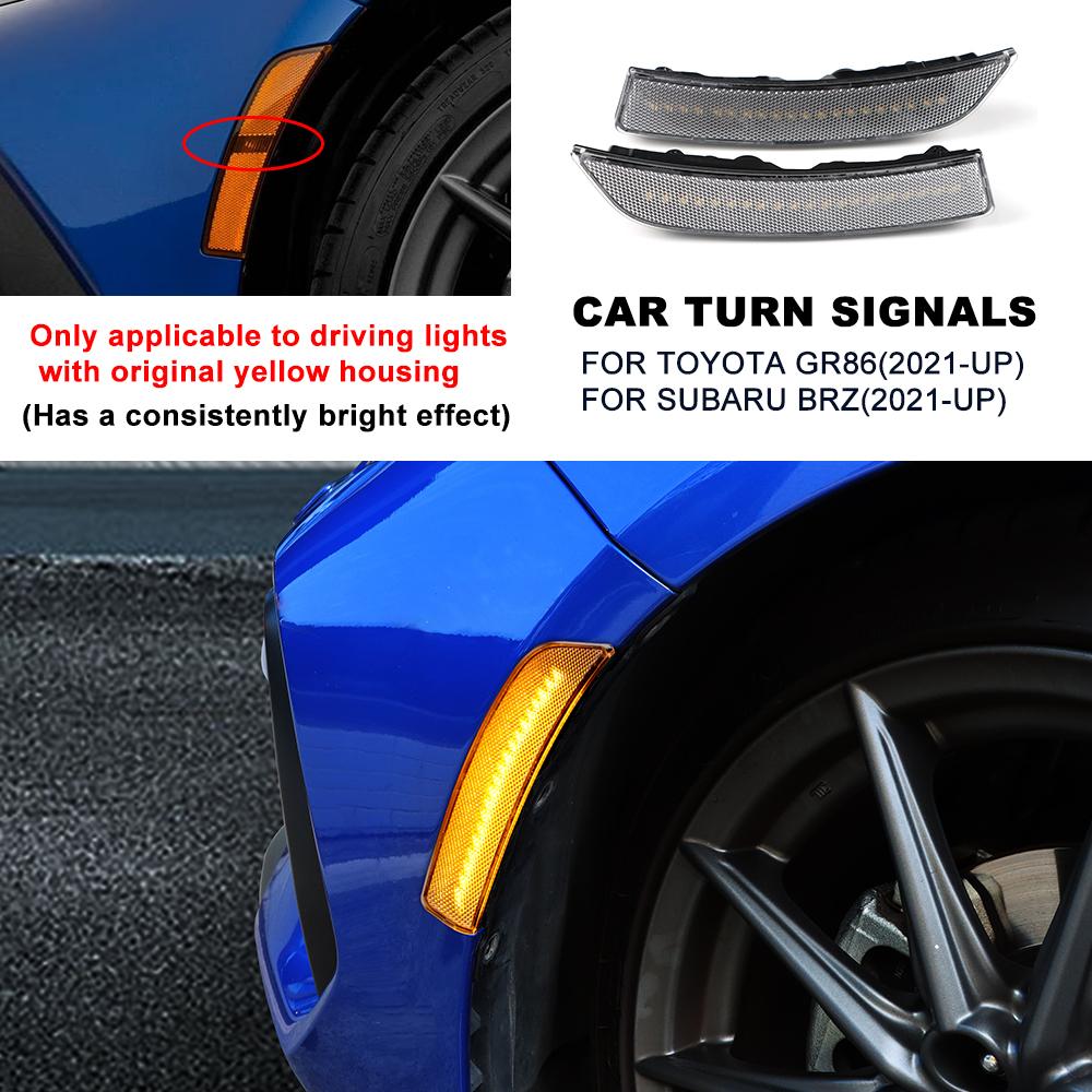 2 Stück Lichter für Subaru BRZ Toyota GR86 2025 2025 2025 2025 Auto Gelb Frontblinker LED-Lampe Seitenmarkierungsleuchte Blinker Leuchte
