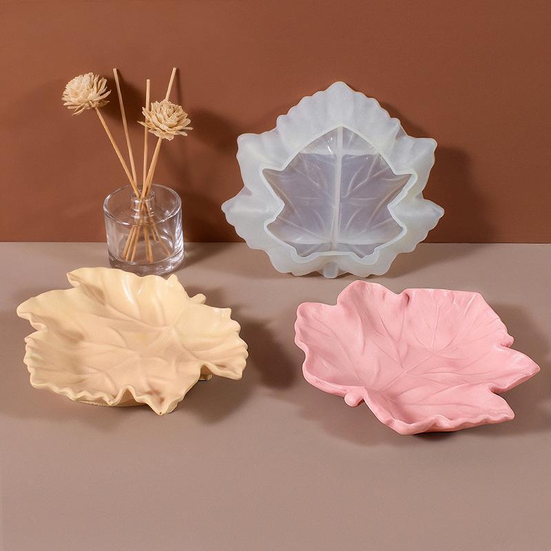 3D Leaf Ash Tray Resin Mold Silicone Tray Resin Casting Mold Jewelry Container Art For Diy Resin Coasters Cup Mats