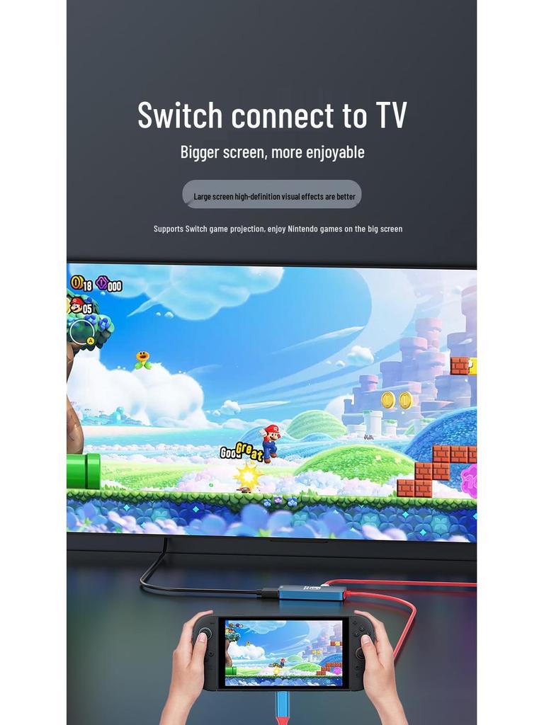 Nintendo Switch Typ-C zu HDMI Konverterkabel für Bildschirmspiegelung auf Tablets und Mobiltelefonen