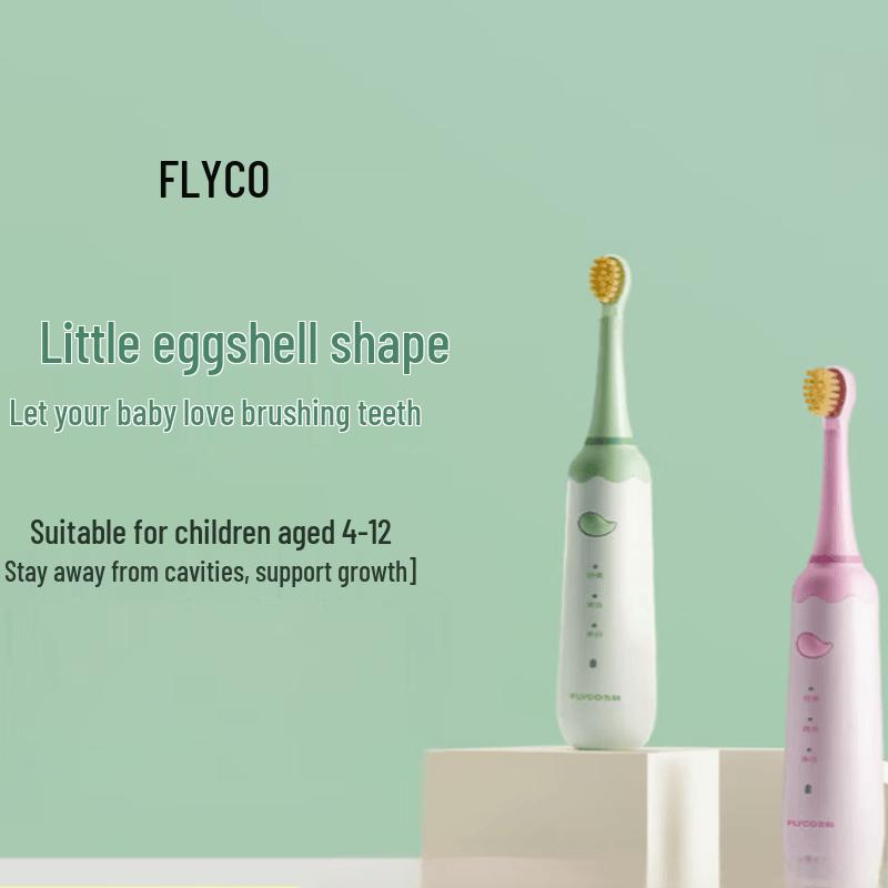 FLYCO FT7110 Children s Sonic Electric Toothbrush Twin Pack CN plug (adapter included)