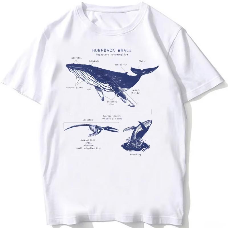 Whale Shark Anatomy Biology Tshirt Unisex Women Hip Hop Casual T Shirts Women Beach Diving White Tshirt Vintage Women Tees