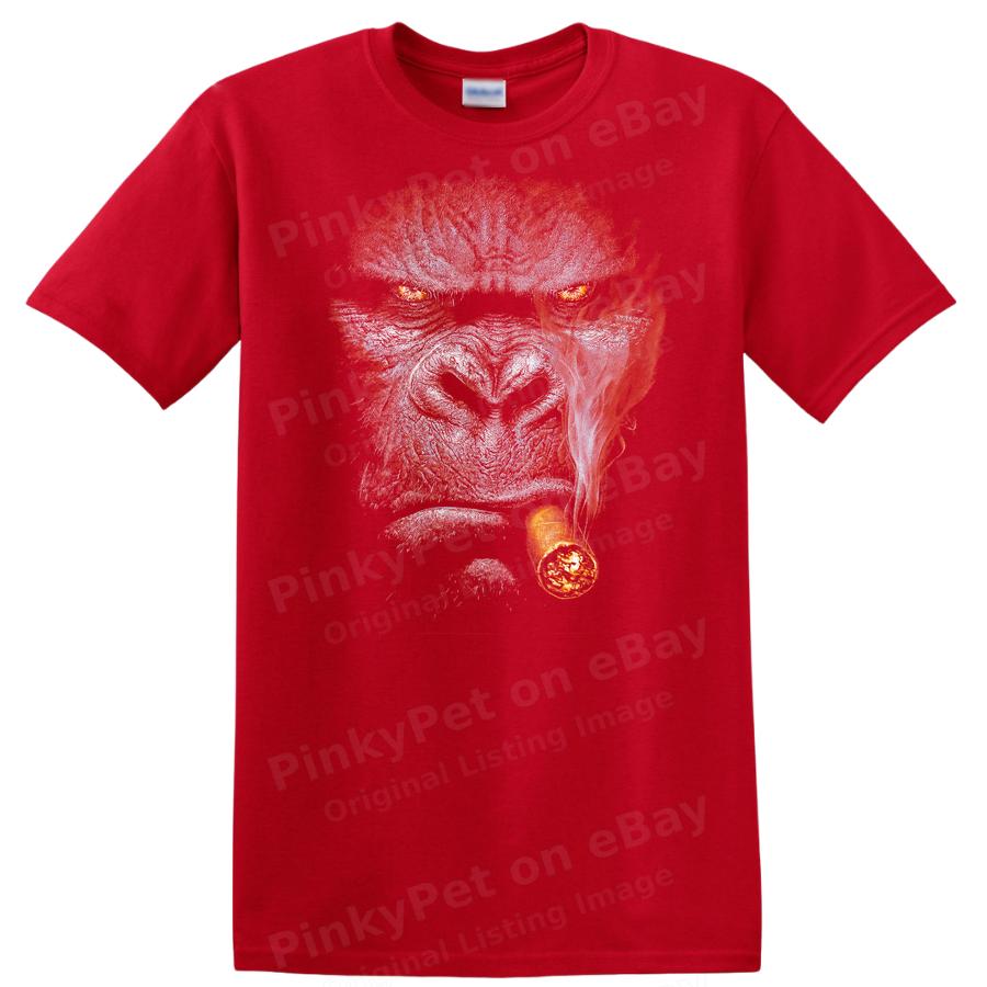 Funny Monkey Face Smoking Cigar T Shirt Graphic Novelty Tee Cool Gift