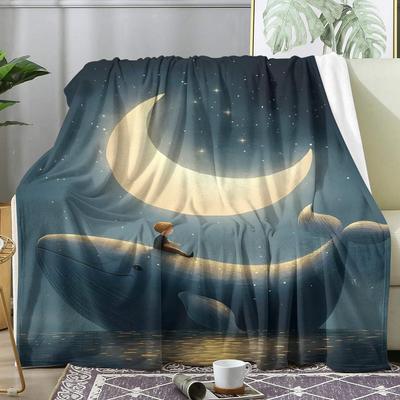 Wal Sternenhimmel Decke Weiche Flanell AC Decke Leichte Sommer-Nickerchen-Decke Gemütliche Decke für Sofa Bett Reise Zuhause