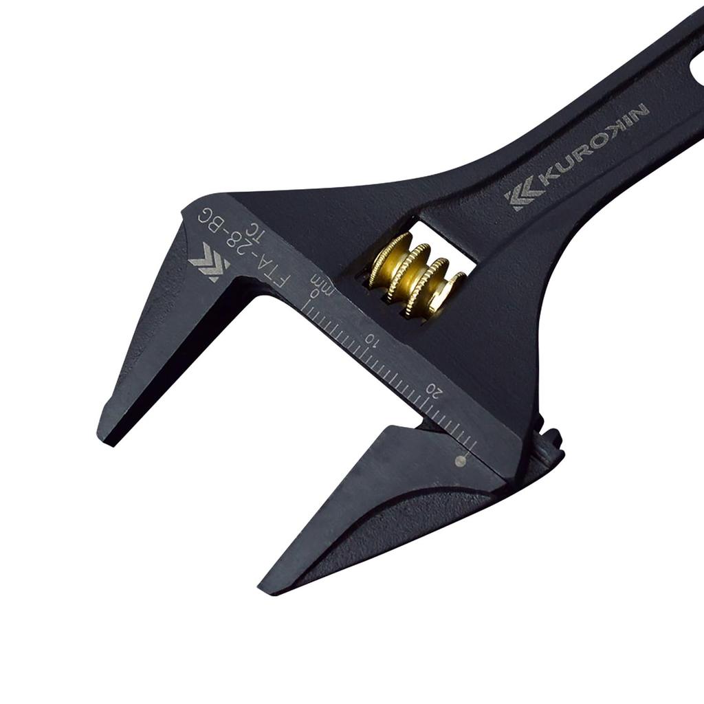 Fujiya Light Black and Total Length Maximum Opening Monkey, Non-serrated, Gold, 156mm, 28mm, FTA-28-BG