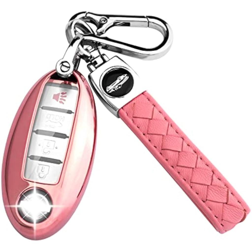 Nissan Schlüsselanhänger, weiches TPU Schlüsselgehäuse, vollständig geschützt Altima Rogue Maxima Sentra Infiniti Armada Limousine 3 4 5 Tasten Clip