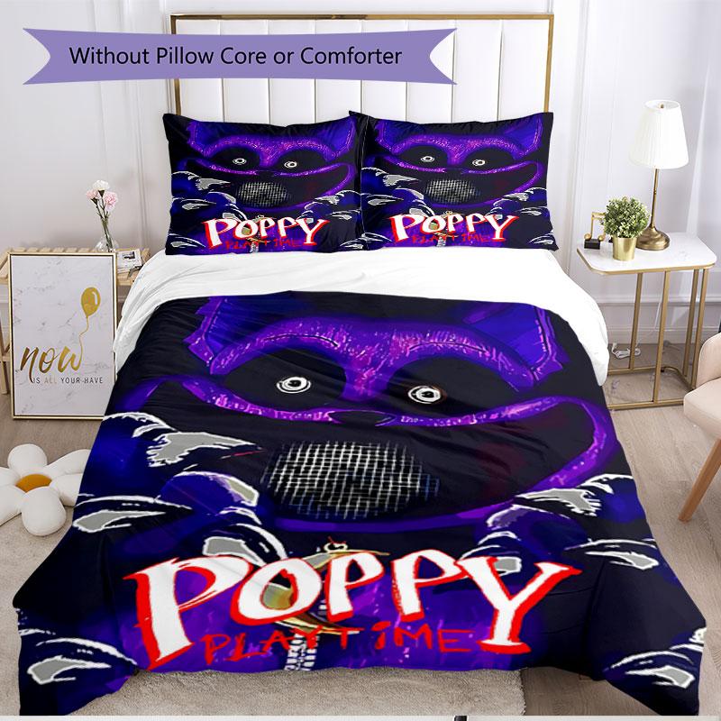 Set copripiumino 3 pezzi (1*Copripiumino + 2*Federe, Senza Nucleo), Set Biancheria da Letto Morbido All‑Season con Stampa Poppy Playtime, Regalo Decorazione Camera da Letto