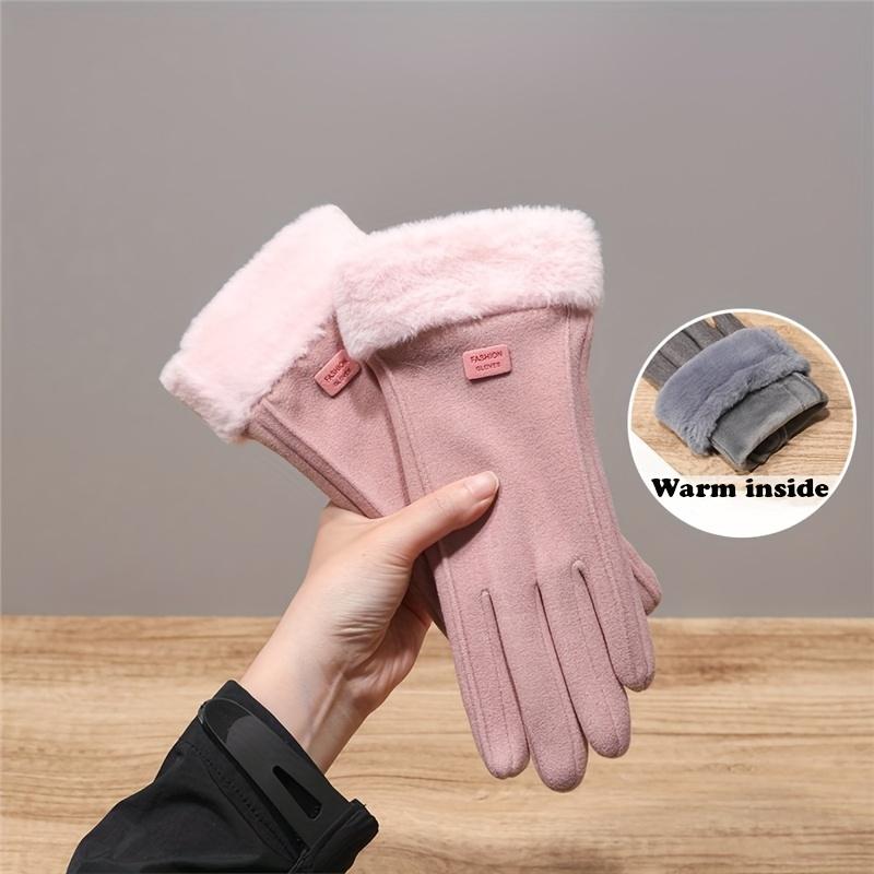 Multiple Colors CarrKen Women s Thermal Winter Gloves - Windproof Cold-Proof Touchscreen Gloves for Cycling & Outdoor Activities, Soft Fleece-Lined розовый