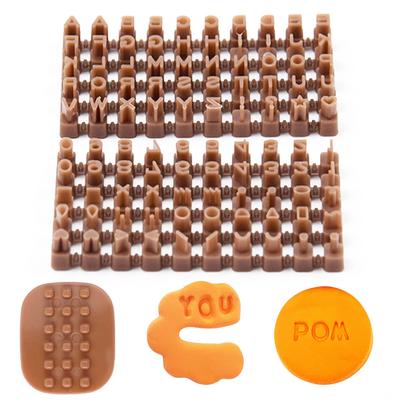 Písmenkové razítka z polymerové hmoty pro zdobení keramiky, Play-Doh nebo sušenek