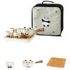 Portable Ceramic Kung Fu Tea Set, Panda Design, Teapot & Mug for Travel, Office 7piece Set