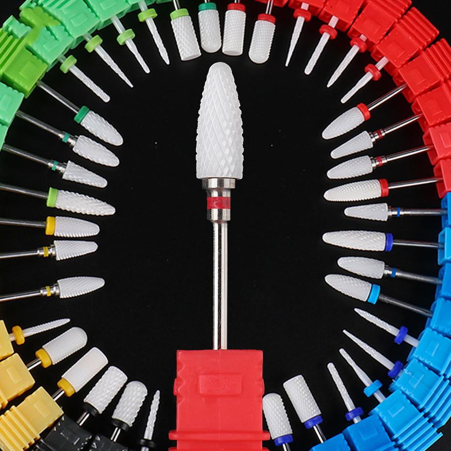 Broca de Uñas Cerámica Fresa Pedicura Removedor Esmalte en Gel Accesorios de Nail Art Preferenciales