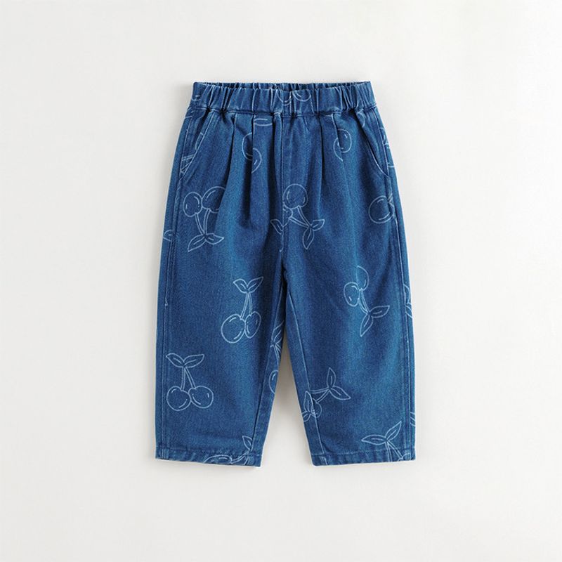 Mark Jenny Girls  Cute Denim Carrot Pants Baby Casual Pants Children s Pants Spring and Autumn Long Pants 241302 Cowboy Blue 130