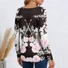 Ladies' Floral Printed Casual And Fashionable Long Sleeved Pullover Top
