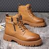 Martin boots men's autumn and winter new velvet warm high-top casual thick-soled tooling trend versatile cotton boots men