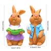 Handcrafteds Easters Bunnys Resins Figurine for Festive Home Decoration and Seasonal Celebration