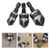 90 Degree Steel 3Pcs Carbon Hexagonal Shank Chamfer Wood Work Hole Drill Bit