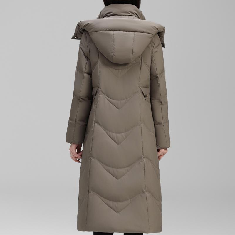 Winter Long Down Coats for Women Vintage Parkas Hooded 2026 Elegant Thick Warm Down Jackets Woman Outerwears