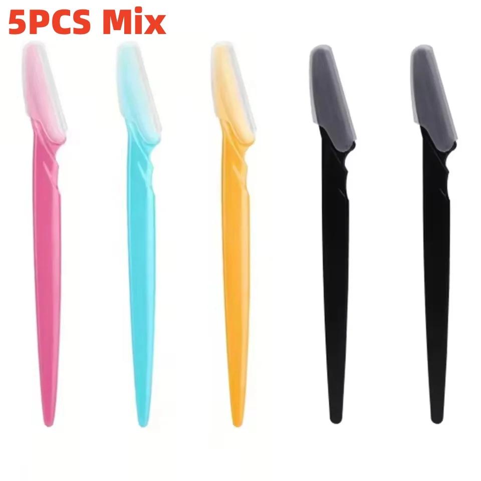 10/40Pcs Eyebrow Trimmer Face Blade Shaver Portable Eye Brow Epilation Hair Removal Safety Eyebrow Cutting Woman Makeup Tools