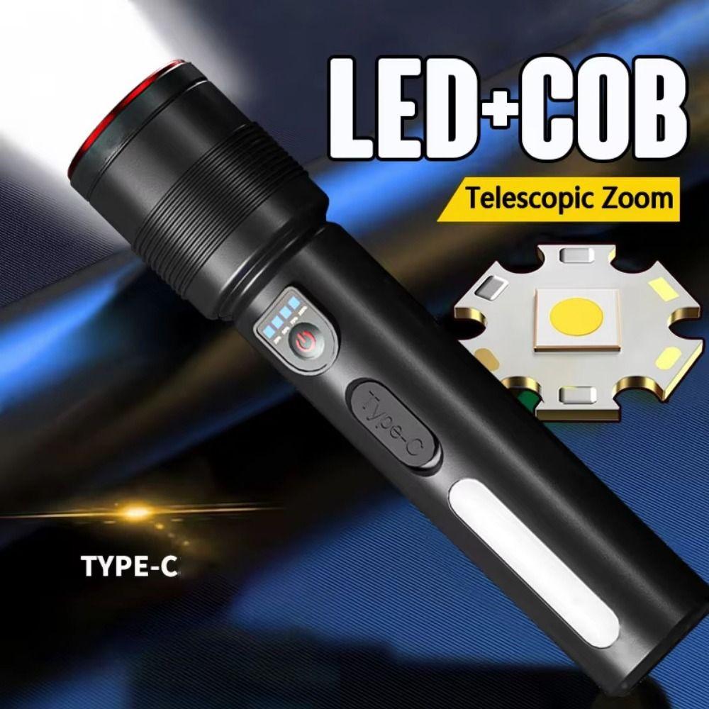 Rechargeable Strong Lighting Flashlight Long-Range Floodlight Portable Pocket Torch  Hiking