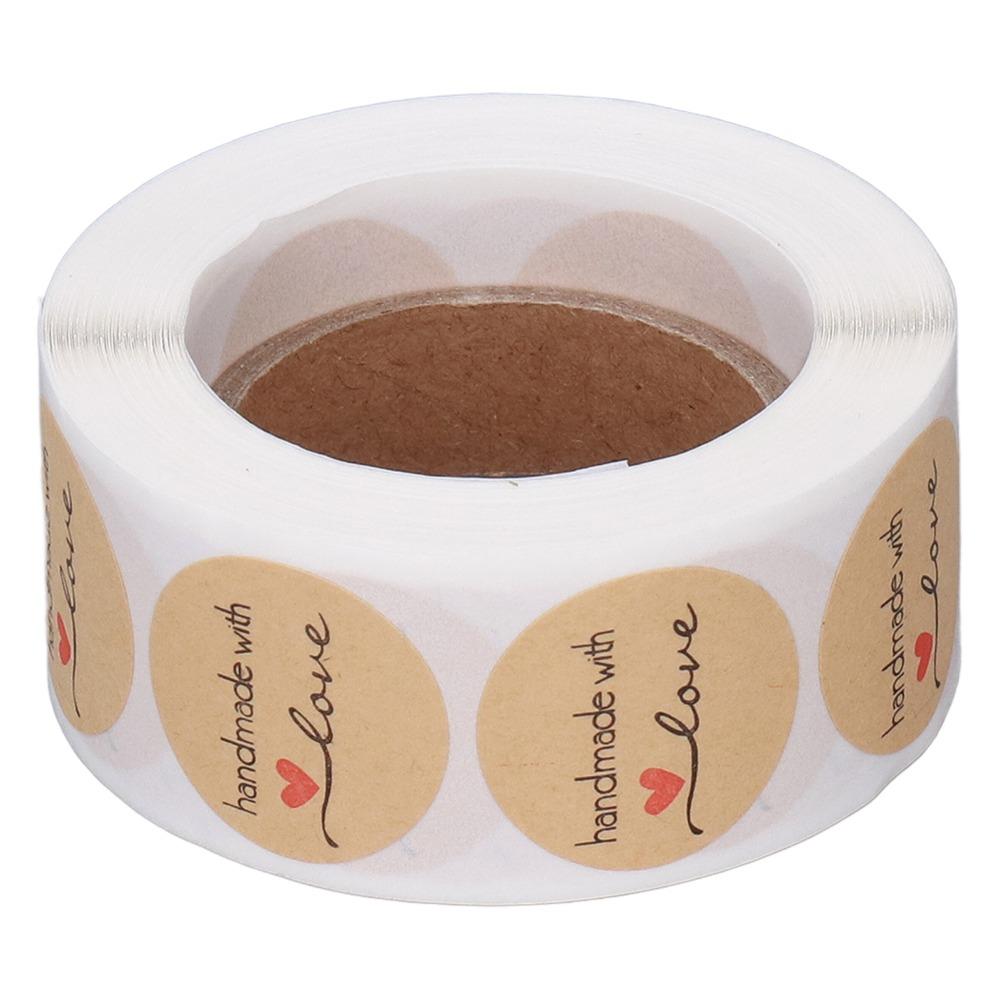 Round Shape Round Label Stickers Kraft Material Seal Labels Kraft Paper Stickers  Envelope Sealing