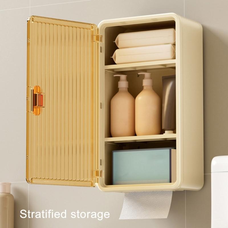 No Drilling Wall Hanging Tissue Box/Storage Shelf Elegant Paper Towel Dispenser Hanging Rack for Kitchen and Living Room