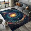 Universe Space Stars Black Hole Galaxy Earth Milky Way Carpet Rug for Living Room Bedroom Sofa Decoration,Non-slip Floor Mat