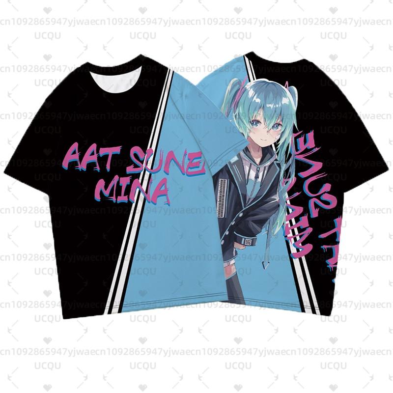 3D Printed Women's Short Sleeve T-shirt Summer Fashionable Casual Cute Hatsune Miku Hot Anime Fans T-shirt