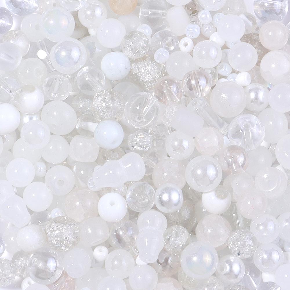 50g 3-12mm Mixed Size Glass Beads Colorful Loose Spacer Bead For Jewelry Making DIY Bracelet Necklace Phone Keychain Accessories