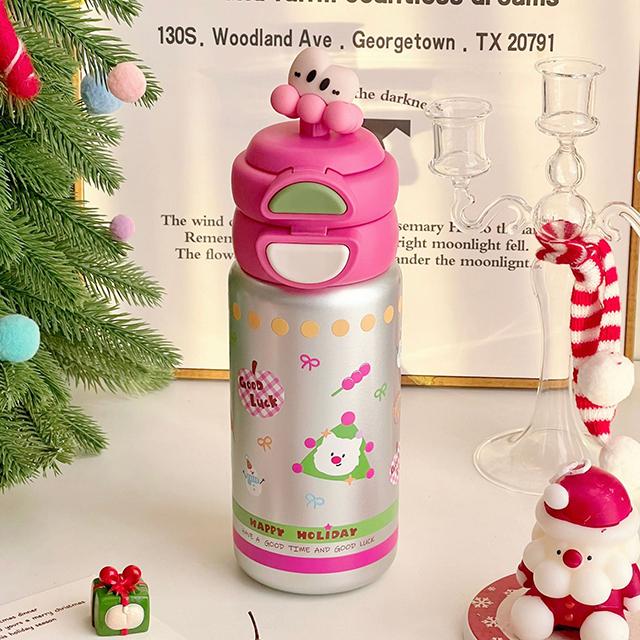 1000ML Thermos Water Cup For Girls Ice Coffee Cup With Handle Straw Tumbler Large Capacity 316 Stainless Steel Insulated Cup